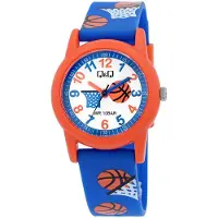 Q&Q Kinder Armbanduhr Kinderuhr, Silikonarmband, Basketball, 10 ATM, Lernuhr