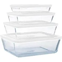 Pyrex Auflaufformen Cook & Freeze Transparent White (4-Teilig)