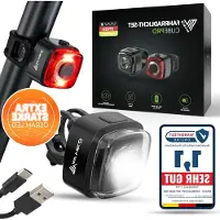 MIVELO Fahrradlichtset - Mit Bremsanzeige - StVZO geprüft - Wasserdicht - Schwarz