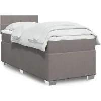 vidaXL Boxspringbett mit Matratze Taupe 80x200 cm Stoff