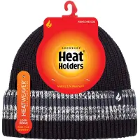 Heat Holder (Einheitsgröße, Denim) - - Herren Warm Wintermütze Stricken | Thermo Beanie Mütze Gestreift