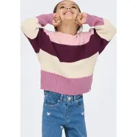 ONLY Strickpullover "KMGSANDY L/S STRIPE PULLOVER KNT NOOS" Viskosemischung, regular fit