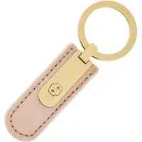 BOSS Genarbter nudefarbener Schlüsselanhänger mit goldfarbenem Double-B-Metalldetail Grösse ONESI