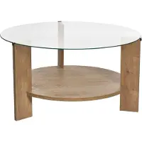 Vente-unique Couchtisch aus Sicherheitsglas - Naturhell - SENIRA