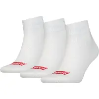Levi's Unisex Quarter-Socken, 3er Pack- Mid Cut Batwing Logo, Recycled Cotton 3P, einfarbig