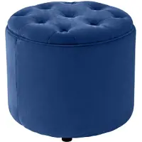 CLP Sitzhocker Pantin Samt Samt HBT: 42x44x44 cm blau