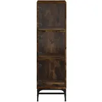 vidaXL Highboard mit Glastüren Räuchereiche 35x37x120 cm
