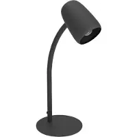 Eglo Tischlampe Carlo, Nachttischlampe mit Flexarm, Tischleuchte Schreibtisch, Lampe aus Metall in Schwarz, E14 Fassung