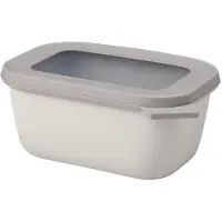 Mepal Multischüssel Cirqula - Mikrowellengeschirr - Multikom rechteckig 750 ml - Nordic white - Meal prep box - Frischhaltedosen mit Deckel