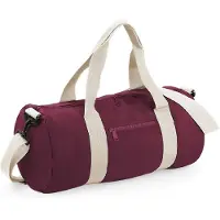 Bagbase BG140 | Original Barrel Bag / Reisetasche | 50 x 25 x 25 cm - Farbe: Burgundy/Off White - Größe: 50 x 25 x 25 cm