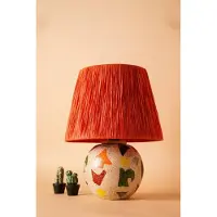 Opviq , Hochwertige Tischlampe, Keramikkörper, Orange, 33 x 43 cm | E27 Fassung, max. 40 W | Modernes, abstraktes Design für stilvolle Wohnräume und Büros.