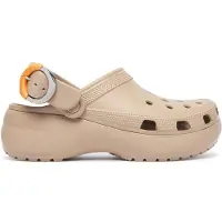 Crocs Pantoletten Classic Platform Buckle Clog 213230 Beige