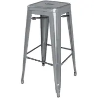 Bolero Bistro Stahlhocker Gun Metal Grey (4 Stück)