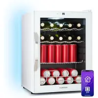 Klarstein Coachella 60 Smart Kühlschrank | Wifi | LED | 3 Böden | Hintergrundbeleuchtung | EEK E Weiß