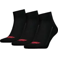 Levi's Unisex Quarter-Socken, 3er Pack- Mid Cut Batwing Logo, Recycled Cotton 3P, einfarbig