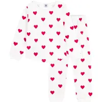 Petit Bateau Pyjama in Weiß/ Rot - 152