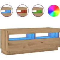 vidaXL TV-Schrank mit LED-Leuchten Artisan-Eiche 100x35x40 cm