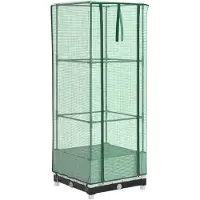 vidaXL Hochbeet mit Gewächshaus-Aufsatz Rattan-Optik 40x40x123 cm