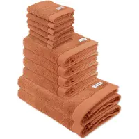 Tom Tailor Handtuch Set, 12-tlg. - Color Bath, 2x Duschtuch, 4x Handtuch, 6x Gästetuch Koralle / Set