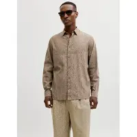 Jack & Jones Langarmhemd "JJESUMMER LINEN BLEND SHIRT L/S SN" Baumwollmischung, regular fit