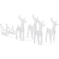 vidaXL Weihnachtsdekoration Rentiere & Schlitten 280x28x55 cm Acryl