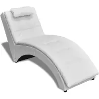 vidaXL Chaiselongue mit Kissen Weiß Kunstleder
