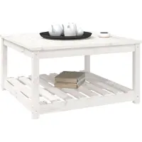 vidaXL Gartentisch Weiß 82,5x82,5x45 cm Massivholz Kiefer