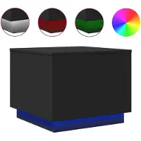 vidaXL Couchtisch mit LED-Leuchten Schwarz 50x50x40 cm