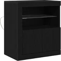 vidaXL LED-Sideboard Schwarz 60,5 x 37 x 67 cm Holzwerkstoff