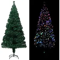 vidaXL Künstlicher Weihnachtsbaum mit Ständer Grün 180 cm Glasfaser