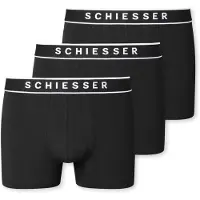 Schiesser Boxershort 173983 95/5 Organic Herren Black (3er-Pack)-XXXL