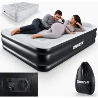 ONBEST Luftbett mit Kopfkissen selbstaufblasend | mit Pumpe | Queensize | 203 x 46 x 152 cm | Tragetasche | Weiß