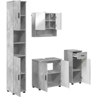 vidaXL Badezimmermöbel-Set 4 stk. Beton Grau 61 x 35 x 64 cm