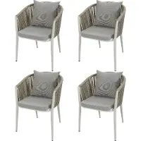 Axi Faye Gartenstuhl Set 4 Stück in Beige | Gartenstühle für Gartentisch aus Aluminium/Polyester & inklusive Sitzkissen aus Olefin | Stuhl Wetterfest für Garten / Draußen - bis zu 120 kg belastbar