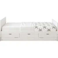Sunny Eli Kinderbett aus Holz mit Ausziehbett und 3 Schubladen in Weiß | Bett Ohne Matratze | Einzelbett in 206,5 x 97 x 75 cm | Für Matratzengröße: 90 x 200 cm
