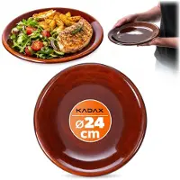 Kadax Speisetellerplatten 24 cm, Steinzeug, Braun