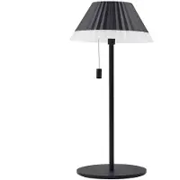 LINDBY LED-Akku-Tischleuchte Ilvi, schwarz, Alu, Ø 17,5 cm