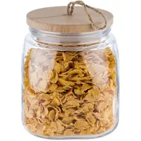 Assheuer & Pott APS 82256 Vorratsglas WOODY, mit Holzdeckel, 14 x 14 cm, Höhe 17 cm, 2 Liter