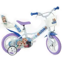Dino Bikes Kinderfahrrad "12" Snowqueen Kinderfahrrad Mädchen stabiler Stahl-Rahmen Stützräder" 1 Gang mit Stützrädern, Korb und Puppensitz