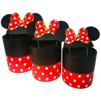 Rozette Ozdobne pudeka na prezenty Flower Box Mickey czerwone w kropki 3 sztuki