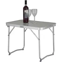 Eurotrail Campingtisch monacom 80 x 70 cm stahl/holz grau
