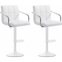 CLP 2er Set Barhocker Lucy V2 höhenverstellbar und drehbar weiß Gestell Farbe weiß