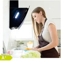 Klarstein Clara 90 Dunstabzugshaube Glas 590 m3/h Touch Ambiente-Licht Schwarz