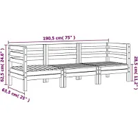 vidaXL Gartensofa 3-Sitzer Massivholz Kiefer