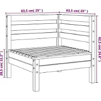 vidaXL Garten-Ecksofa Wachsbraun Massivholz Kiefer