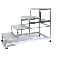 SZ Metall Alu-Montagetritt 4-stufig, HxBxT: 77x61x119cm, Marke: Szagato (Podestleiter, Arbeitspodest, Stufentritt, Tritt)