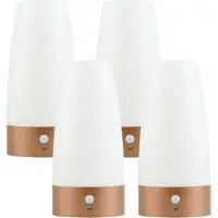 Ideoon 4er-Set Elegante LED-Tischlampe mit Bewegungsmelder – Kabellose Flurleuchte mit warmweissem Licht – Ideal als Nachtlicht im Schlafzimmer