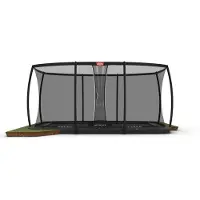 Berg Trampolin Rechteckig 500 cm Ultim Champion FlatGround Grey / grau + Safety Net DLX XL