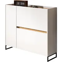Die Möbelfundgrube Schuhschrank weiß Artisan Eiche 110 x 94 cm - DRIVE