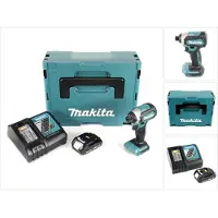 Makita DTD 153 Y1J-D 18 V Akku Brushless Schlagschrauber im Makpac + 1x BL 1815 N 1,5 Ah Li-Ion Akku + 1x DC 18 RC Ladegerät